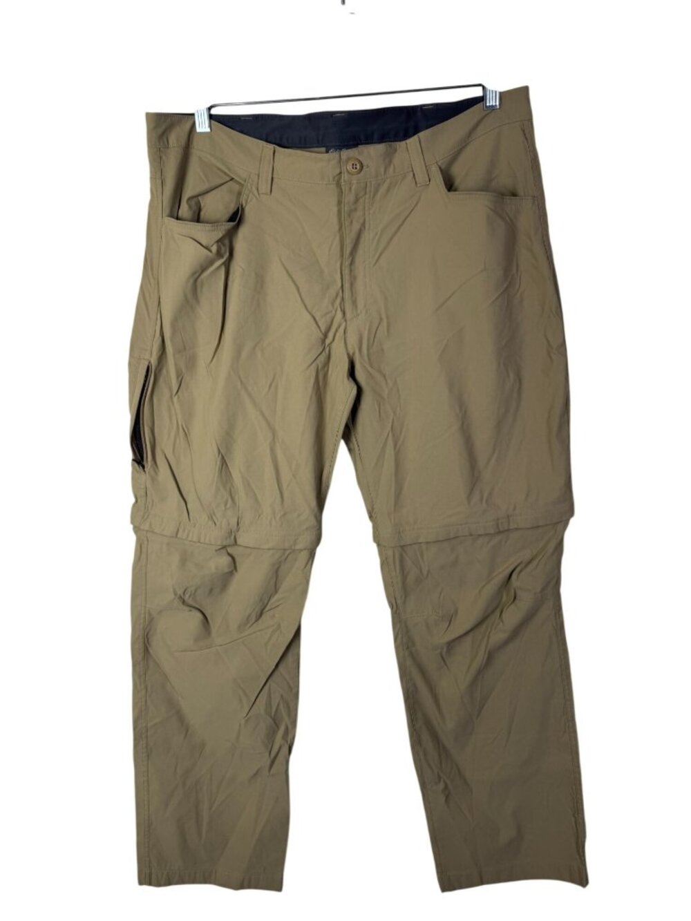 Eddie Bauer Mens Convertible Tech Pants size 40x32 Tan Outdoor Hiking Gorpcore